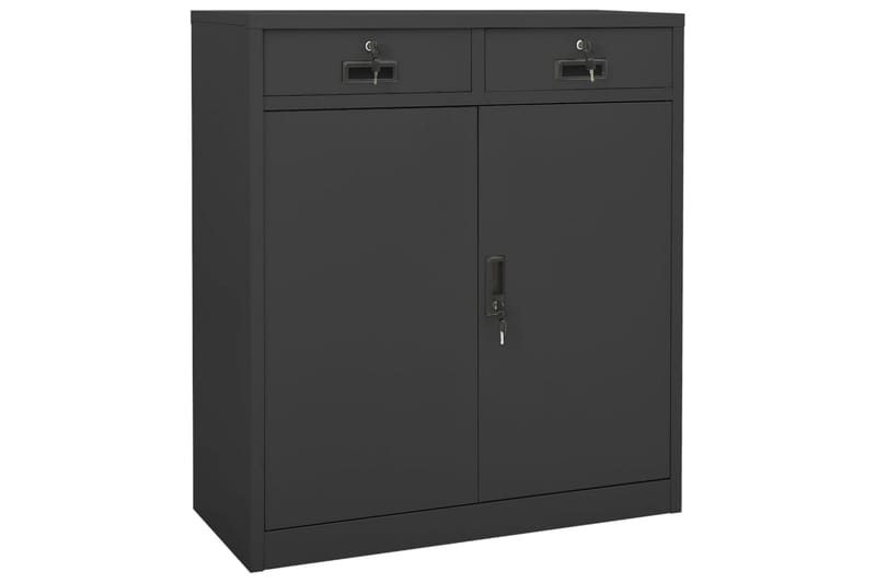 Kontorskap antrasitt 90x40x102 cm stål - Antrasittgrå - Oppbevaring - Skap - Oppbevaringsskap - Kontorskap - Dokumentskap