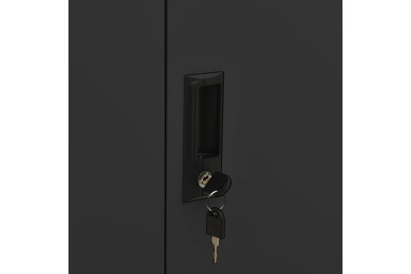 Kontorskap antrasitt 90x40x102 cm stål - Antrasittgrå - Oppbevaring - Skap - Oppbevaringsskap - Kontorskap - Dokumentskap