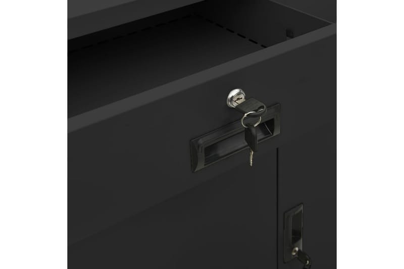 Kontorskap antrasitt 90x40x102 cm stål - Antrasittgrå - Oppbevaring - Skap - Oppbevaringsskap - Kontorskap - Dokumentskap
