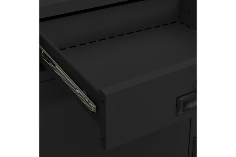 Kontorskap antrasitt 90x40x102 cm stål - Antrasittgrå - Oppbevaring - Skap - Oppbevaringsskap - Kontorskap - Dokumentskap
