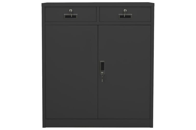 Kontorskap antrasitt 90x40x102 cm stål - Antrasittgrå - Oppbevaring - Skap - Oppbevaringsskap - Kontorskap - Dokumentskap