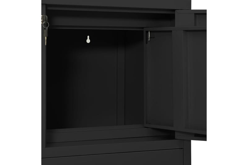 Kontorskap antrasitt 90x40x102 cm stål - Antrasittgrå - Oppbevaring - Skap - Oppbevaringsskap - Kontorskap - Dokumentskap