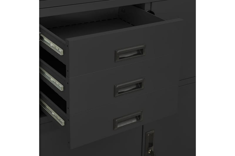 Kontorskap antrasitt 90x40x180 cm stål - Antrasittgrå - Oppbevaring - Skap - Oppbevaringsskap - Kontorskap - Dokumentskap