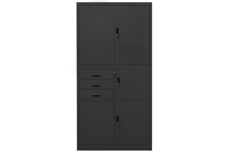 Kontorskap antrasitt 90x40x180 cm stål - Antrasittgrå - Oppbevaring - Skap - Oppbevaringsskap - Kontorskap - Dokumentskap