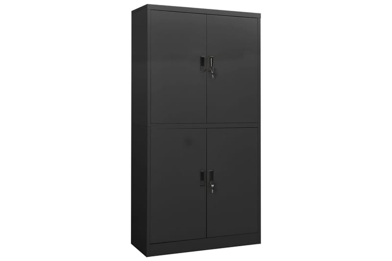 Kontorskap antrasitt 90x40x180 cm stål - Antrasittgrå - Oppbevaring - Skap - Oppbevaringsskap - Kontorskap - Dokumentskap