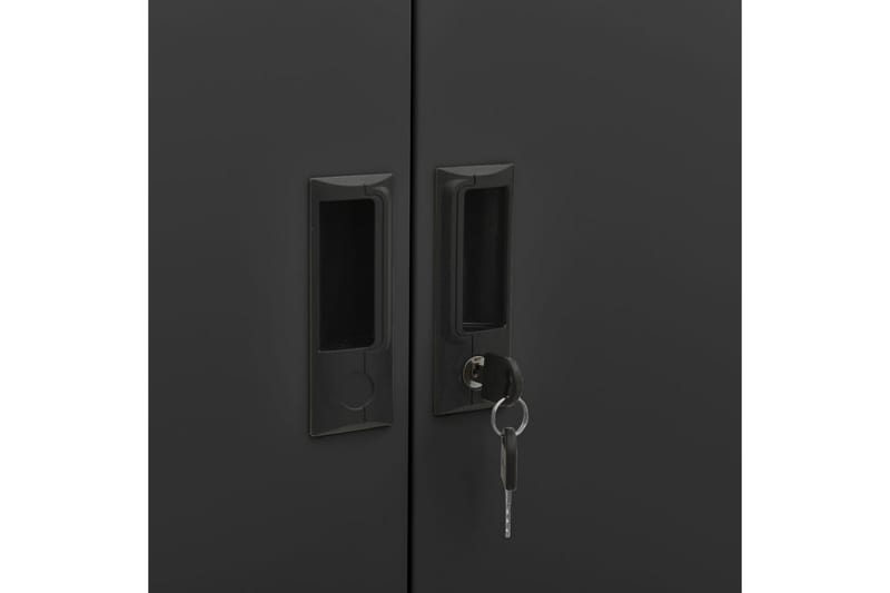 Kontorskap antrasitt 90x40x180 cm stål - Antrasittgrå - Oppbevaring - Skap - Oppbevaringsskap - Kontorskap - Dokumentskap