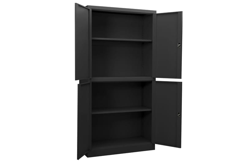 Kontorskap antrasitt 90x40x180 cm stål - Antrasittgrå - Oppbevaring - Skap - Oppbevaringsskap - Kontorskap - Dokumentskap