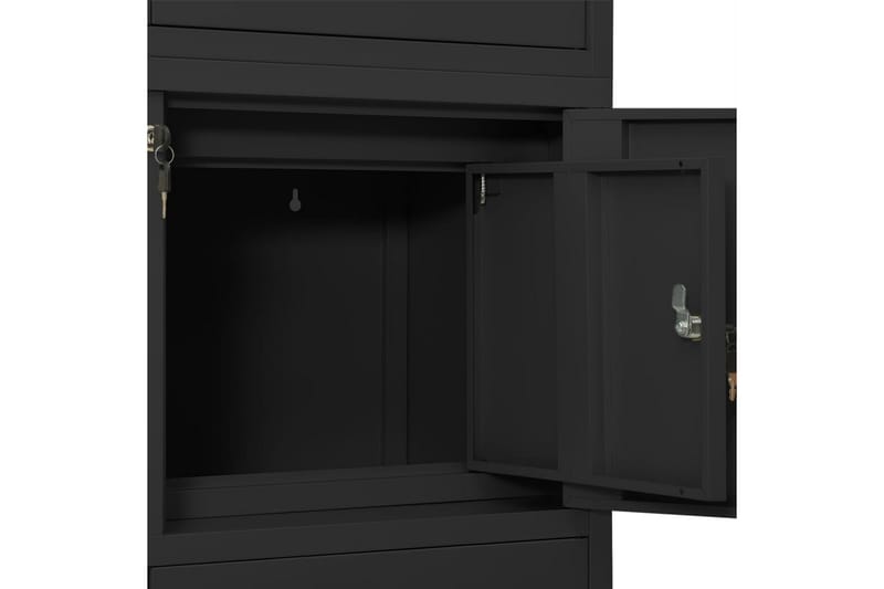Kontorskap antrasitt 90x40x180 cm stål - Antrasittgrå - Oppbevaring - Skap - Oppbevaringsskap - Kontorskap - Dokumentskap