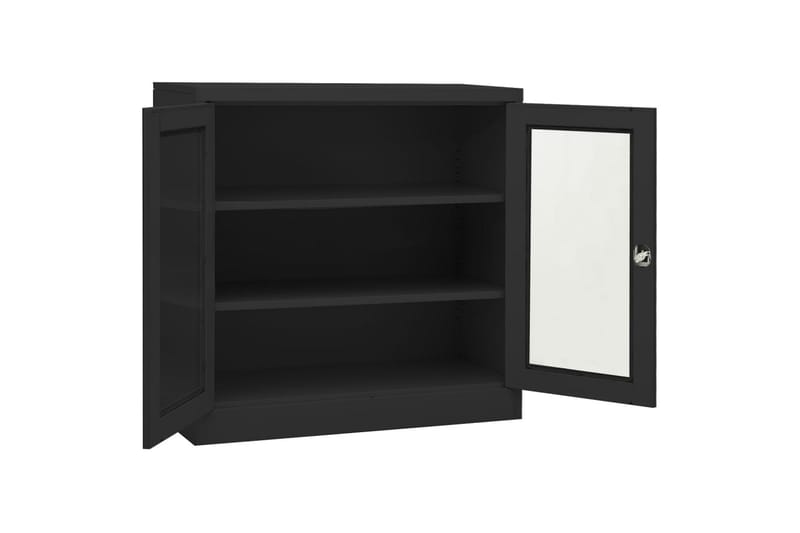 Kontorskap antrasitt 90x40x90 cm stål - Antrasittgrå - Oppbevaring - Skap - Oppbevaringsskap - Kontorskap - Dokumentskap