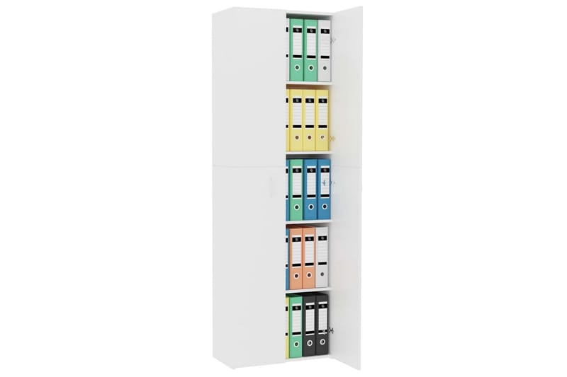 Kontorskap hvit 60x32x190 cm sponplate - Hvit - Oppbevaring - Skap - Oppbevaringsskap - Kontorskap - Dokumentskap
