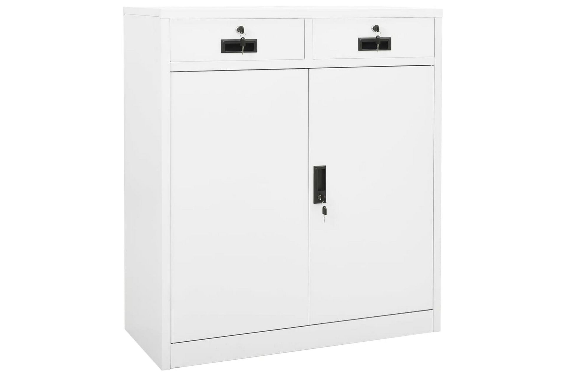 Kontorskap hvit 90x40x102 cm stål - Hvit - Oppbevaring - Skap - Oppbevaringsskap - Kontorskap - Dokumentskap