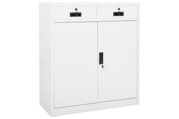 Kontorskap hvit 90x40x102 cm stål - Hvit - Oppbevaring - Skap - Oppbevaringsskap - Kontorskap - Dokumentskap