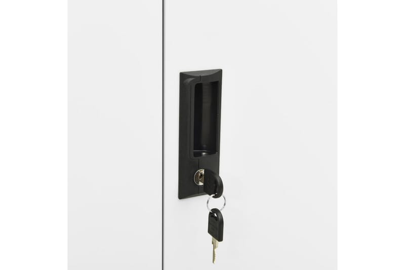 Kontorskap hvit 90x40x102 cm stål - Hvit - Oppbevaring - Skap - Oppbevaringsskap - Kontorskap - Dokumentskap