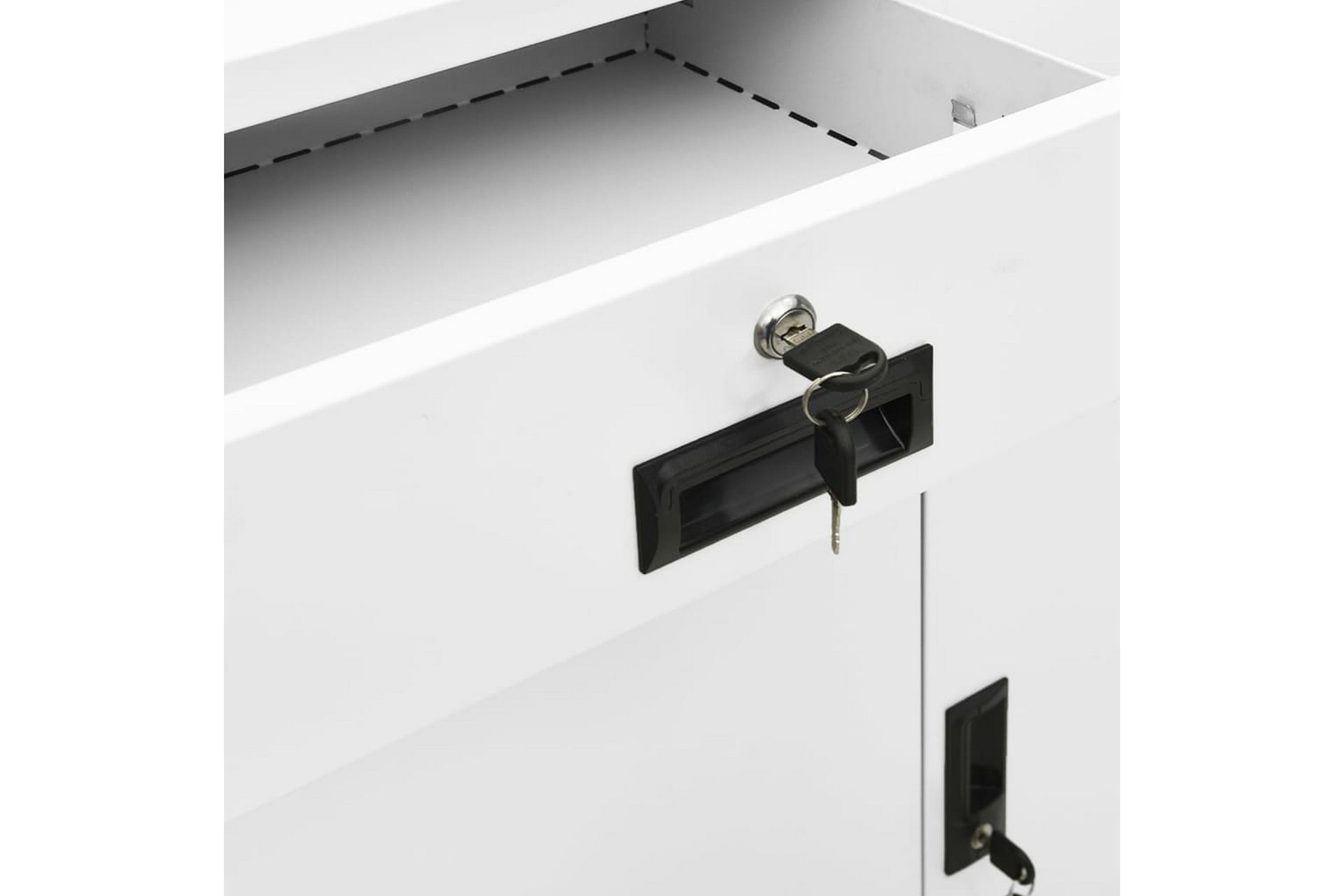 Kontorskap hvit 90x40x102 cm stål - Hvit - Oppbevaring - Skap - Oppbevaringsskap - Kontorskap - Dokumentskap