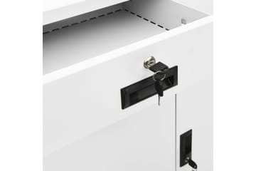 Kontorskap hvit 90x40x102 cm stål - Hvit - Oppbevaring - Skap - Oppbevaringsskap - Kontorskap - Dokumentskap