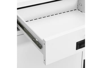 Kontorskap hvit 90x40x102 cm stål - Hvit - Oppbevaring - Skap - Oppbevaringsskap - Kontorskap - Dokumentskap