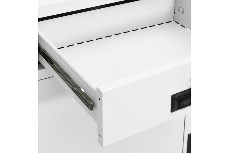 Kontorskap hvit 90x40x102 cm stål - Hvit - Oppbevaring - Skap - Oppbevaringsskap - Kontorskap - Dokumentskap