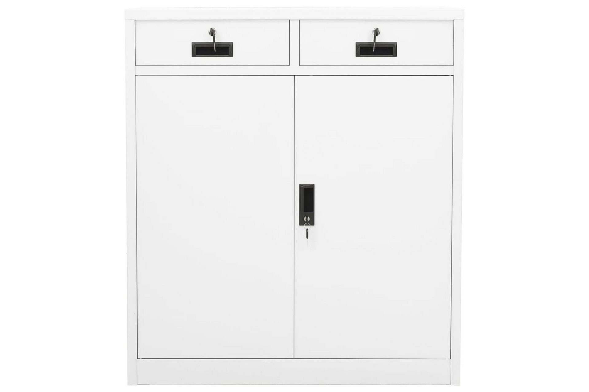 Kontorskap hvit 90x40x102 cm stål - Hvit - Oppbevaring - Skap - Oppbevaringsskap - Kontorskap - Dokumentskap