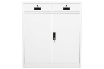 Kontorskap hvit 90x40x102 cm stål - Hvit - Oppbevaring - Skap - Oppbevaringsskap - Kontorskap - Dokumentskap