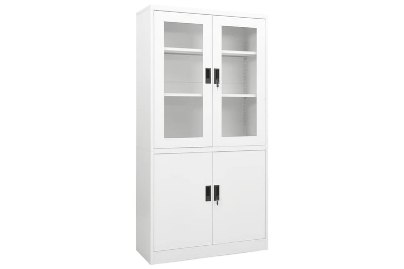 Kontorskap hvit 90x40x180 cm stål - Hvit - Oppbevaring - Skap - Oppbevaringsskap - Kontorskap - Dokumentskap
