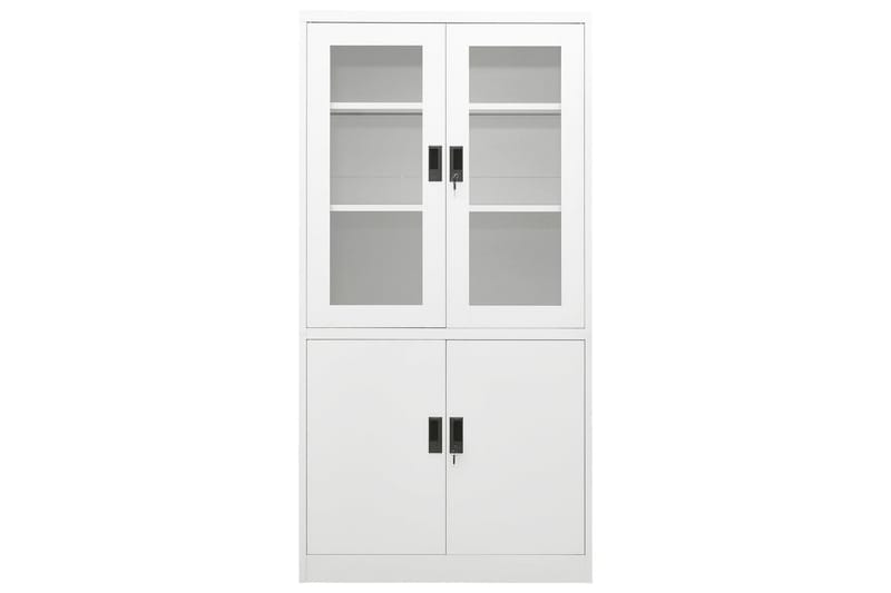Kontorskap hvit 90x40x180 cm stål - Hvit - Oppbevaring - Skap - Oppbevaringsskap - Kontorskap - Dokumentskap