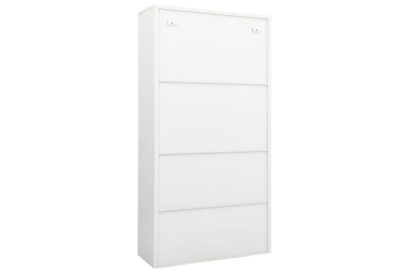 Kontorskap hvit 90x40x180 cm stål - Hvit - Oppbevaring - Skap - Oppbevaringsskap - Kontorskap - Dokumentskap