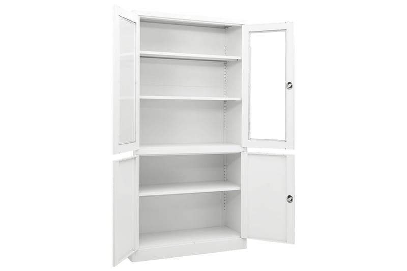 Kontorskap hvit 90x40x180 cm stål - Hvit - Oppbevaring - Skap - Oppbevaringsskap - Kontorskap - Dokumentskap