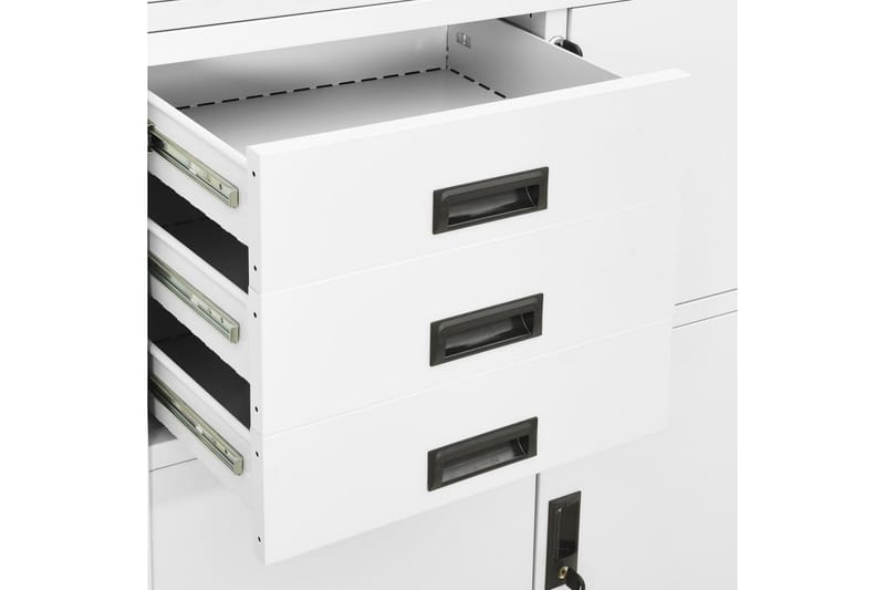 Kontorskap hvit 90x40x180 cm stål - Hvit - Oppbevaring - Skap - Oppbevaringsskap - Kontorskap - Dokumentskap