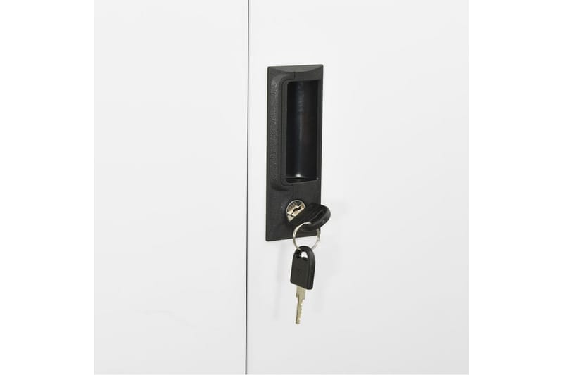 Kontorskap hvit 90x40x180 cm stål - Hvit - Oppbevaring - Skap - Oppbevaringsskap - Kontorskap - Dokumentskap
