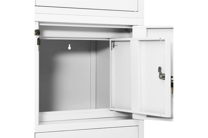 Kontorskap hvit 90x40x180 cm stål - Hvit - Oppbevaring - Skap - Oppbevaringsskap - Kontorskap - Dokumentskap