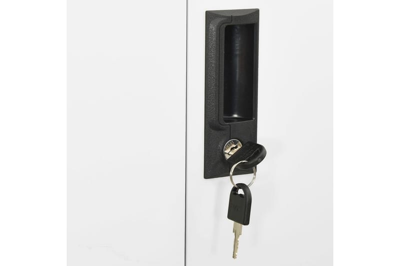 Kontorskap hvit 90x40x180 cm stål og herdet glass - Hvit - Oppbevaring - Skap - Oppbevaringsskap - Kontorskap - Dokumentskap