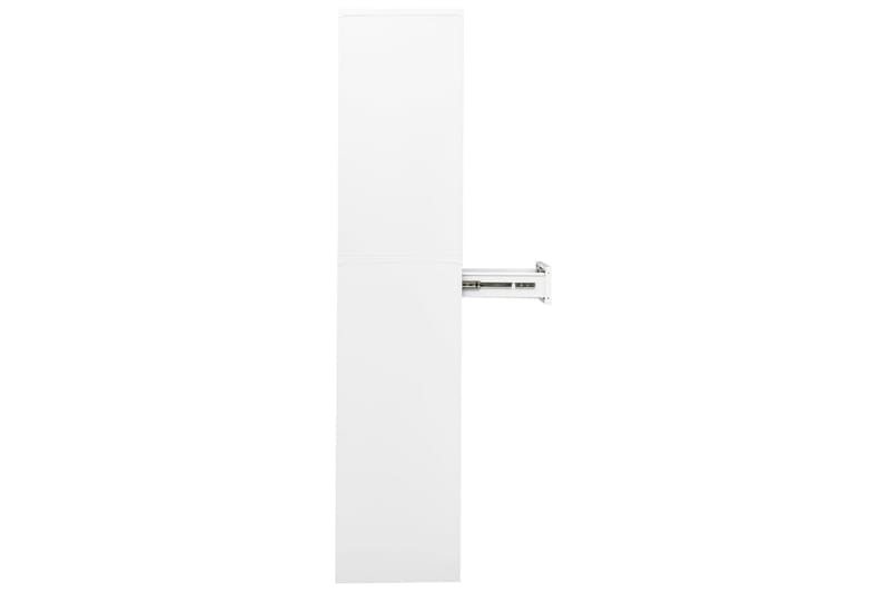 Kontorskap hvit 90x40x180 cm stål og herdet glass - Hvit - Oppbevaring - Skap - Oppbevaringsskap - Kontorskap - Dokumentskap