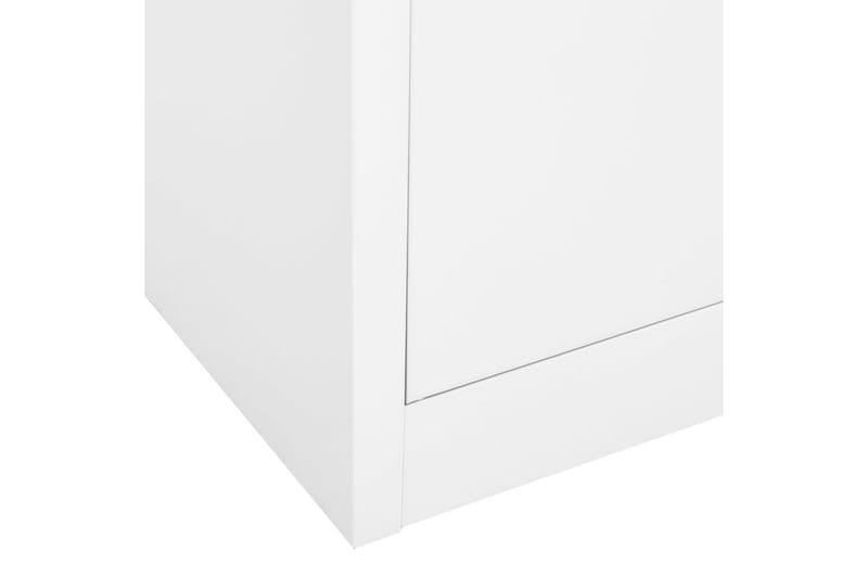 Kontorskap hvit 90x40x180 cm stål og herdet glass - Hvit - Dokumentskap - Kontormøbler