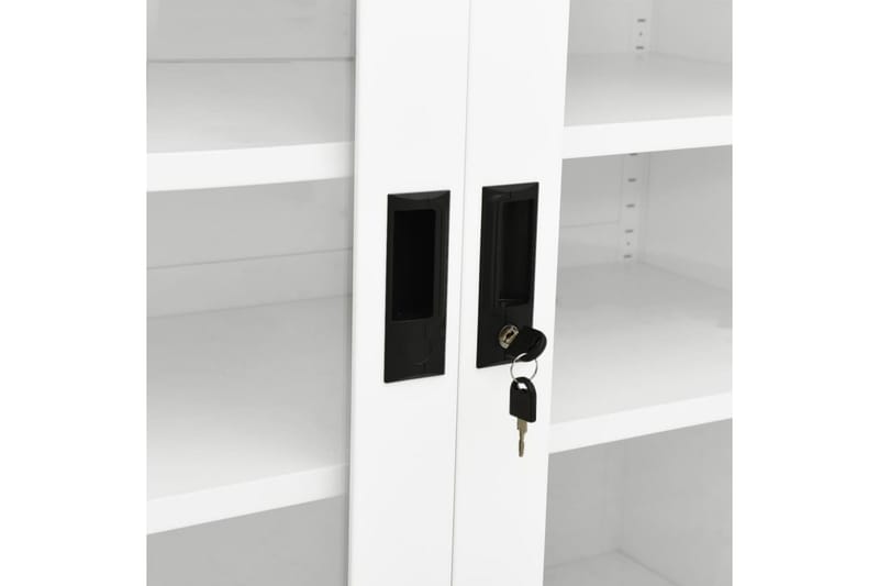 Kontorskap hvit 90x40x90 cm stål - Hvit - Oppbevaring - Skap - Oppbevaringsskap - Kontorskap - Dokumentskap
