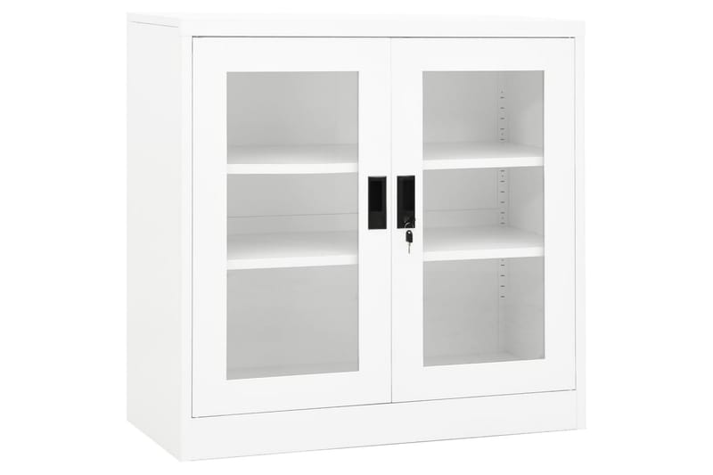 Kontorskap hvit 90x40x90 cm stål - Hvit - Oppbevaring - Skap - Oppbevaringsskap - Kontorskap - Dokumentskap