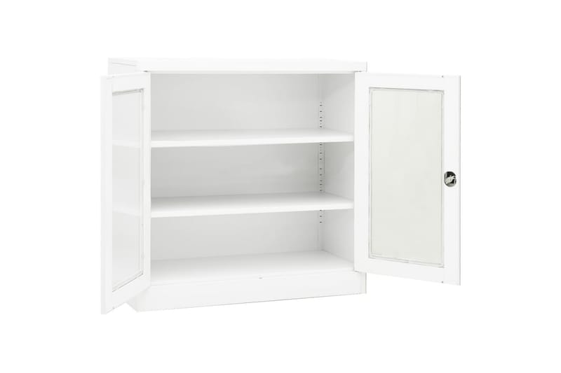 Kontorskap hvit 90x40x90 cm stål - Hvit - Oppbevaring - Skap - Oppbevaringsskap - Kontorskap - Dokumentskap
