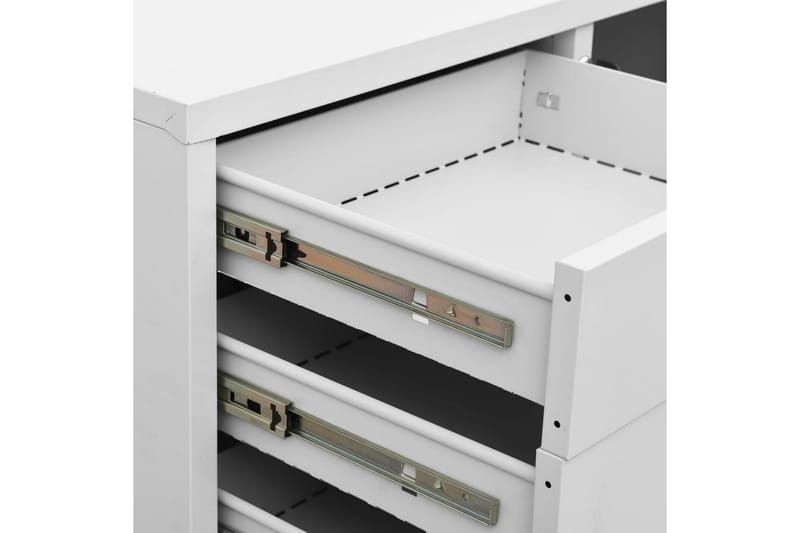 Kontorskap lysegrå 90x40x102 cm stål - Grå - Oppbevaring - Skap - Oppbevaringsskap - Kontorskap - Dokumentskap
