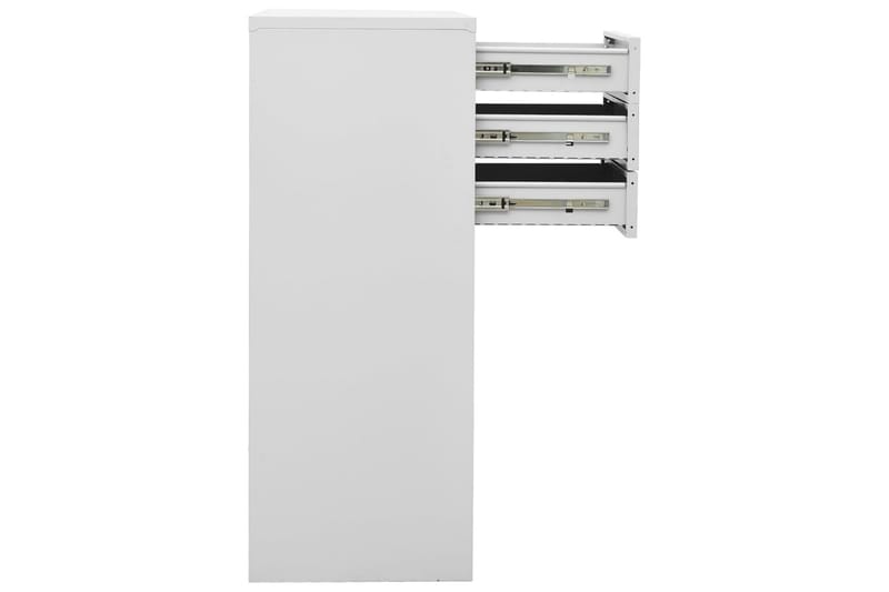 Kontorskap lysegrå 90x40x102 cm stål - Grå - Oppbevaring - Skap - Oppbevaringsskap - Kontorskap - Dokumentskap