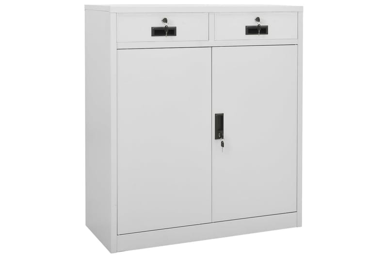 Kontorskap lysegrå 90x40x102 cm stål - Grå - Oppbevaring - Skap - Oppbevaringsskap - Kontorskap - Dokumentskap