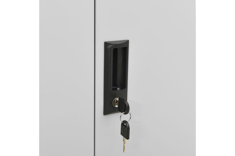Kontorskap lysegrå 90x40x102 cm stål - Grå - Oppbevaring - Skap - Oppbevaringsskap - Kontorskap - Dokumentskap