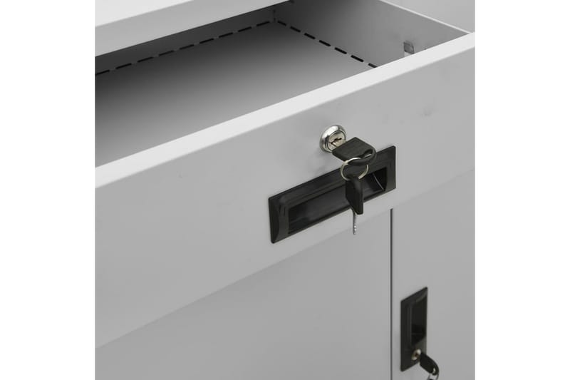 Kontorskap lysegrå 90x40x102 cm stål - Grå - Oppbevaring - Skap - Oppbevaringsskap - Kontorskap - Dokumentskap