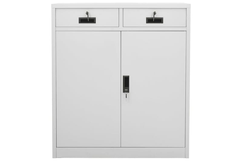 Kontorskap lysegrå 90x40x102 cm stål - Grå - Oppbevaring - Skap - Oppbevaringsskap - Kontorskap - Dokumentskap