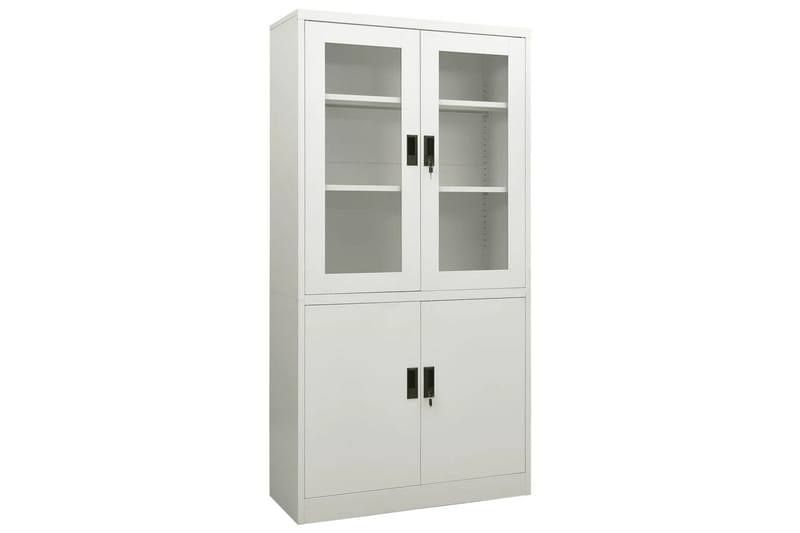 Kontorskap lysegrå 90x40x180 cm stål - Grå - Oppbevaring - Skap - Oppbevaringsskap - Kontorskap - Dokumentskap