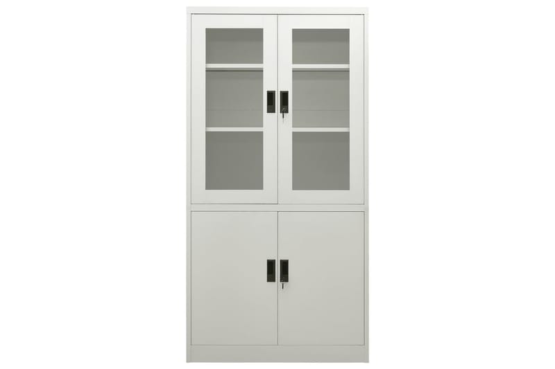 Kontorskap lysegrå 90x40x180 cm stål - Grå - Oppbevaring - Skap - Oppbevaringsskap - Kontorskap - Dokumentskap