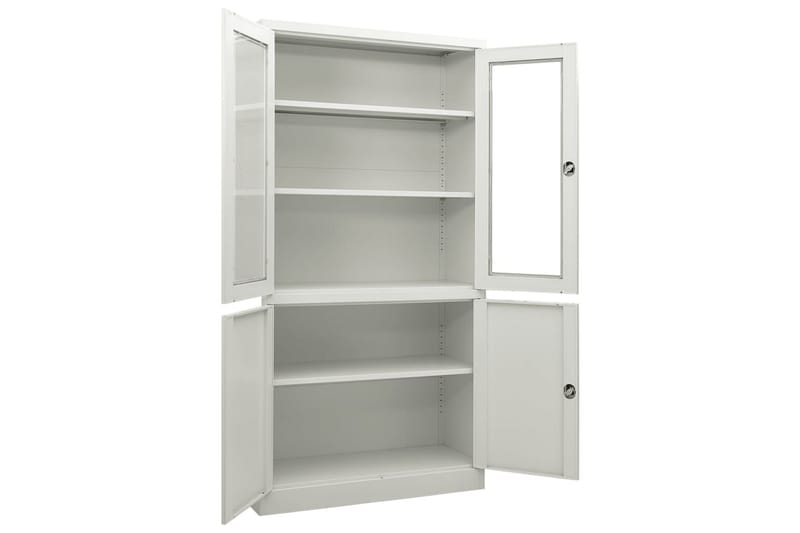 Kontorskap lysegrå 90x40x180 cm stål - Grå - Oppbevaring - Skap - Oppbevaringsskap - Kontorskap - Dokumentskap