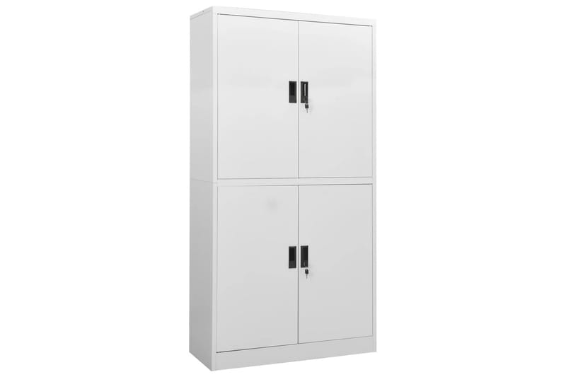Kontorskap lysegrå 90x40x180 cm stål - Grå - Oppbevaring - Skap - Oppbevaringsskap - Kontorskap - Dokumentskap