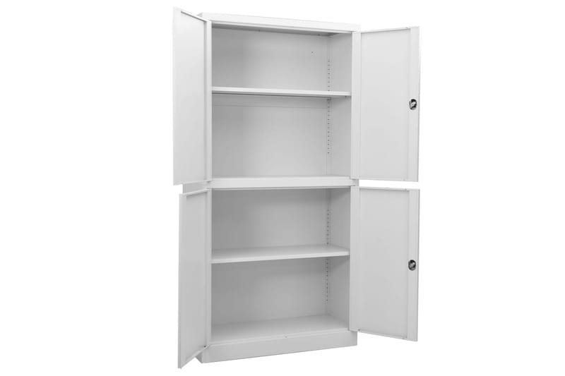 Kontorskap lysegrå 90x40x180 cm stål - Grå - Oppbevaring - Skap - Oppbevaringsskap - Kontorskap - Dokumentskap