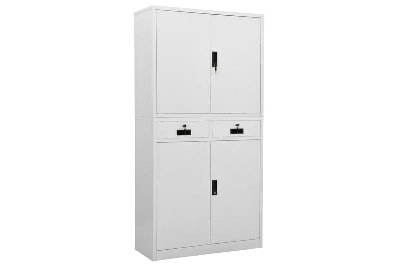 Kontorskap lysegrå 90x40x180 cm stål - Grå - Oppbevaring - Skap - Oppbevaringsskap - Kontorskap - Dokumentskap
