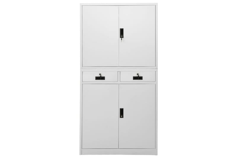 Kontorskap lysegrå 90x40x180 cm stål - Grå - Oppbevaring - Skap - Oppbevaringsskap - Kontorskap - Dokumentskap