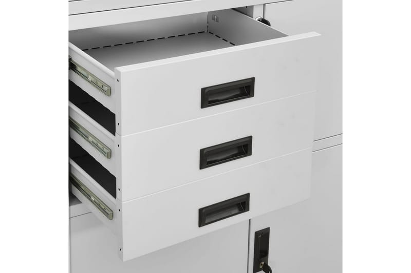 Kontorskap lysegrå 90x40x180 cm stål - Grå - Oppbevaring - Skap - Oppbevaringsskap - Kontorskap - Dokumentskap